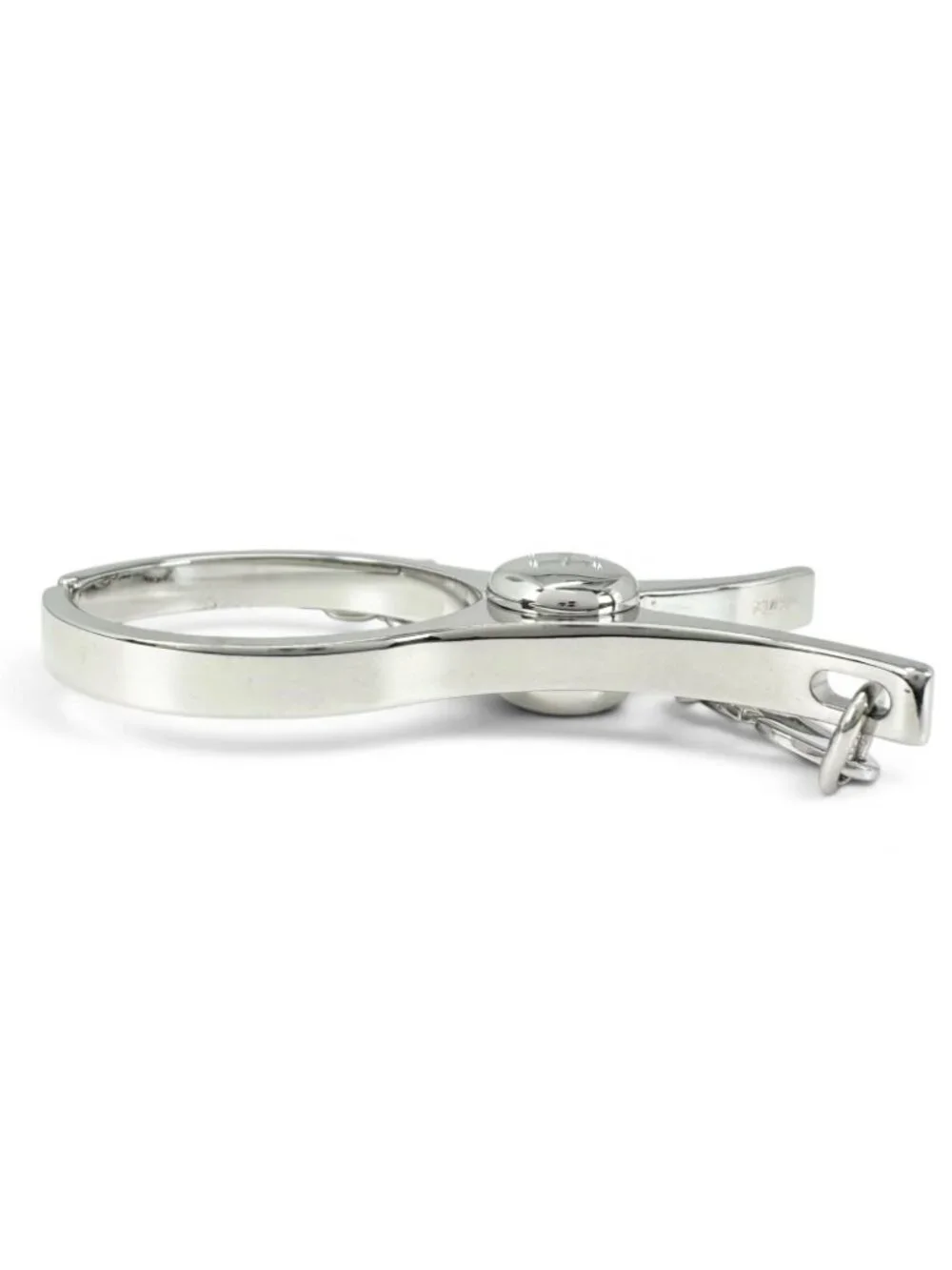 Hermes Filou Logo Glove Holder Strap Silver Gloves